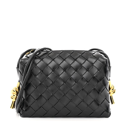 Bottega Veneta Nappa Intrecciato Metallic Knot Mini Loop Camera Bag Black 1 of 9