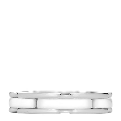 Chanel 18K White Gold Ceramic Small Ultra Ring White 49 4.75 1 of 6