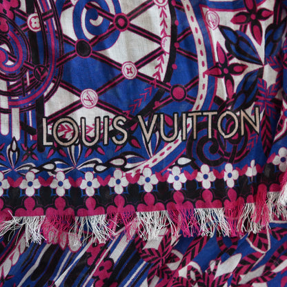 Louis Vuitton Cotton Etole Stole Blue Nuit 4 of 9