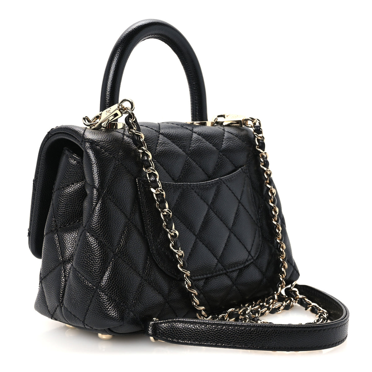 Chanel Caviar Quilted Extra Mini Coco Handle Flap Black 3 of 12
