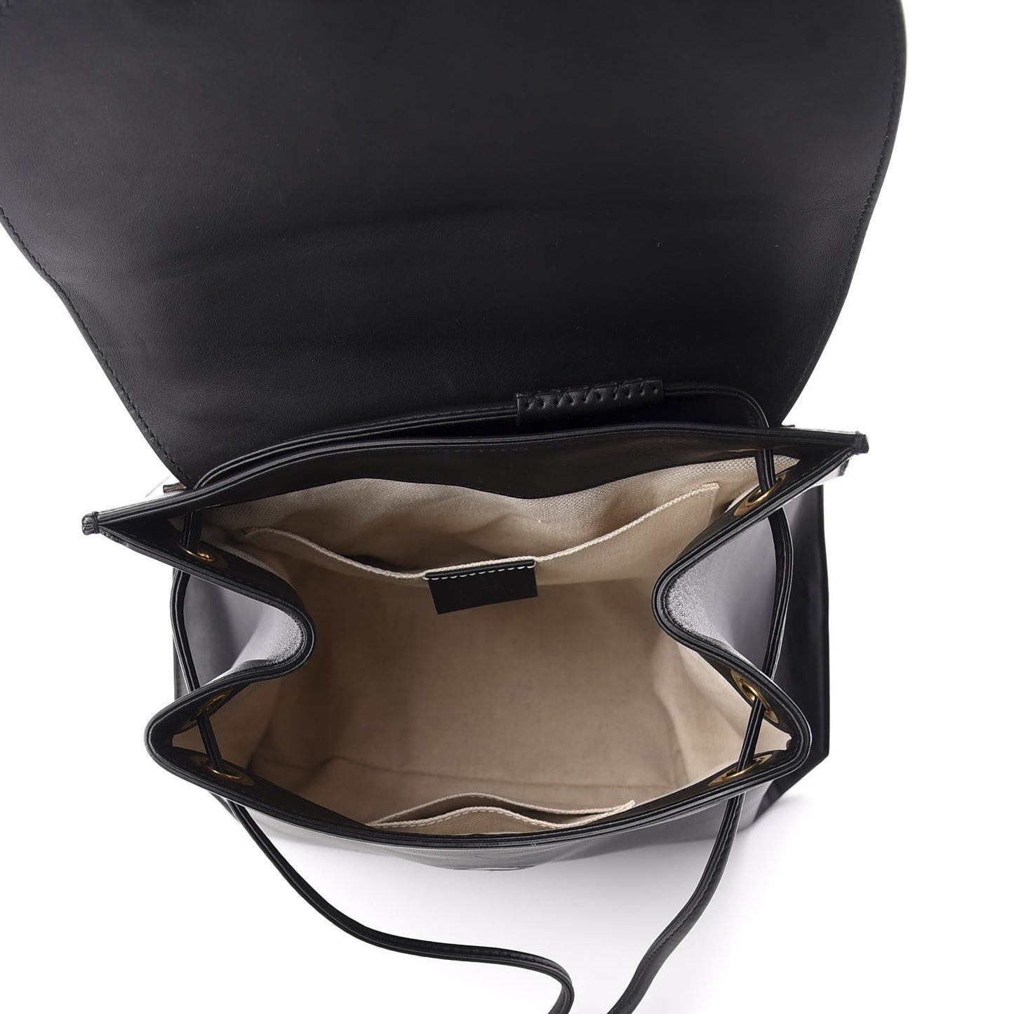 Calfskin Web GG Marmont Flap Chain Backpack Black