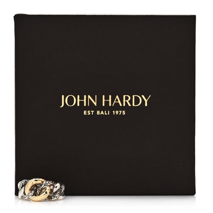 John Hardy Sterling Silver 18K Yellow Gold Classic Chain Curb Link Ring 54 7 5 of 5