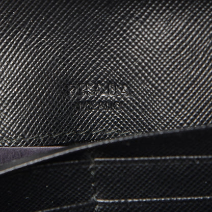 Prada Saffiano Bow Continental Wallet Nero Black 8 of 13