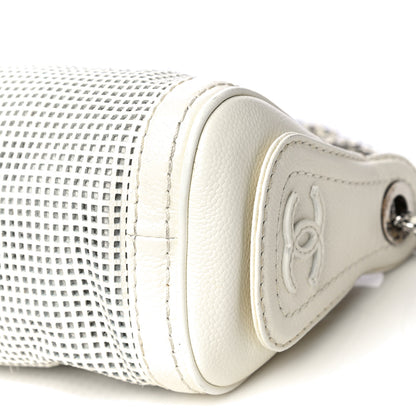 Chanel Caviar Perforated Pulley Shoulder Bag White 8 of 18
