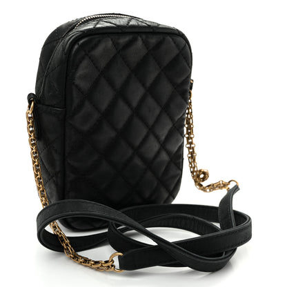 Chanel Nubuck Iridescent Calfskin Quilted Reissue Camera Case Black 2 of 12