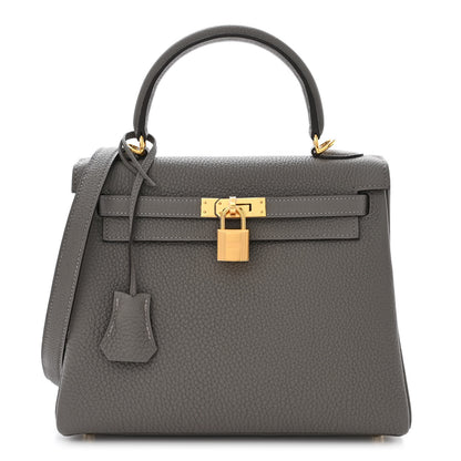Hermes Togo Kelly Retourne 25 Gris Meyer 1 of 11