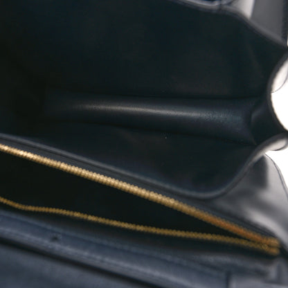 Celine Box Calfskin Medium Classic Box Flap Bag Navy 5 of 8