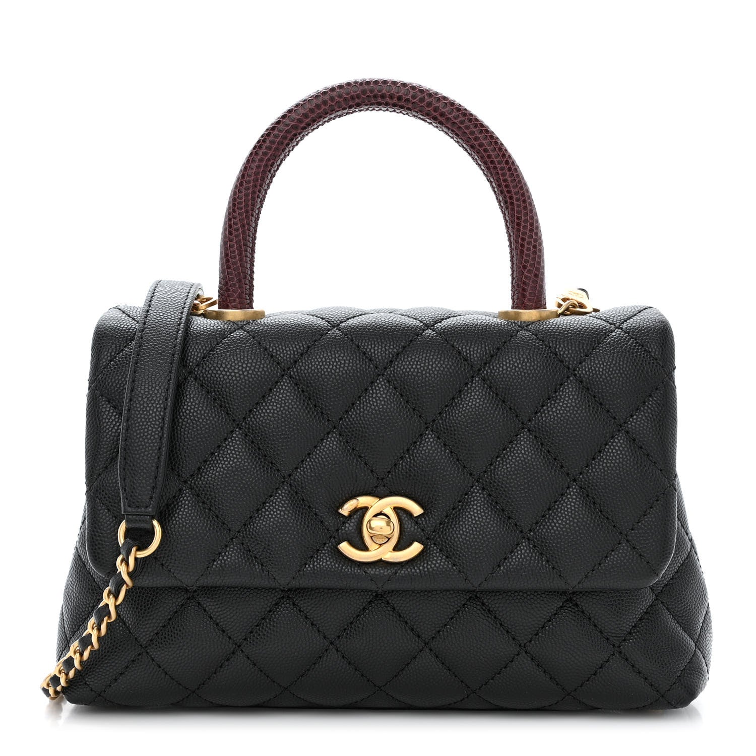 Chanel Caviar Lizard Quilted Mini Coco Handle Flap Black 1 of 10