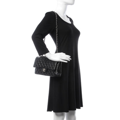 Chanel Lambskin Quilted Medium Double Flap Black 2 of 8