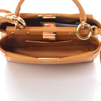 Fendi Nappa Mini Peekaboo Iconic Satchel Giallo Syrup 5 of 9