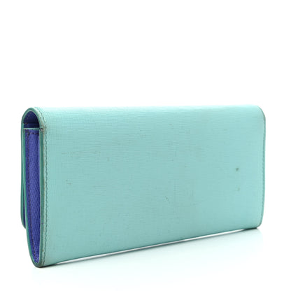 Fendi Vitello Elite Bi-Color Continental Wallet On Chain Tiffany Cassis 3 of 7