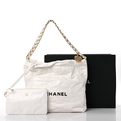 Chanel Calfskin Quilted Small Chanel 22 White 11 of 11