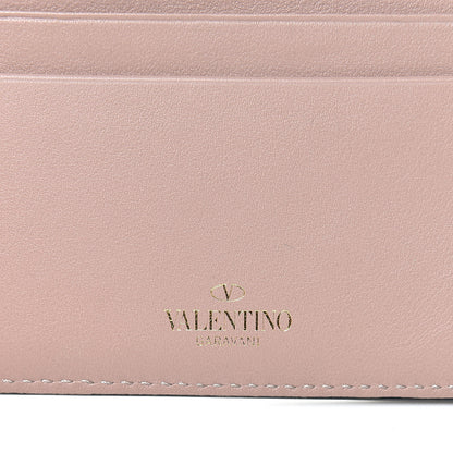 Valentino Garavani Vitello Rockstud Card Holder Poudre 6 of 9