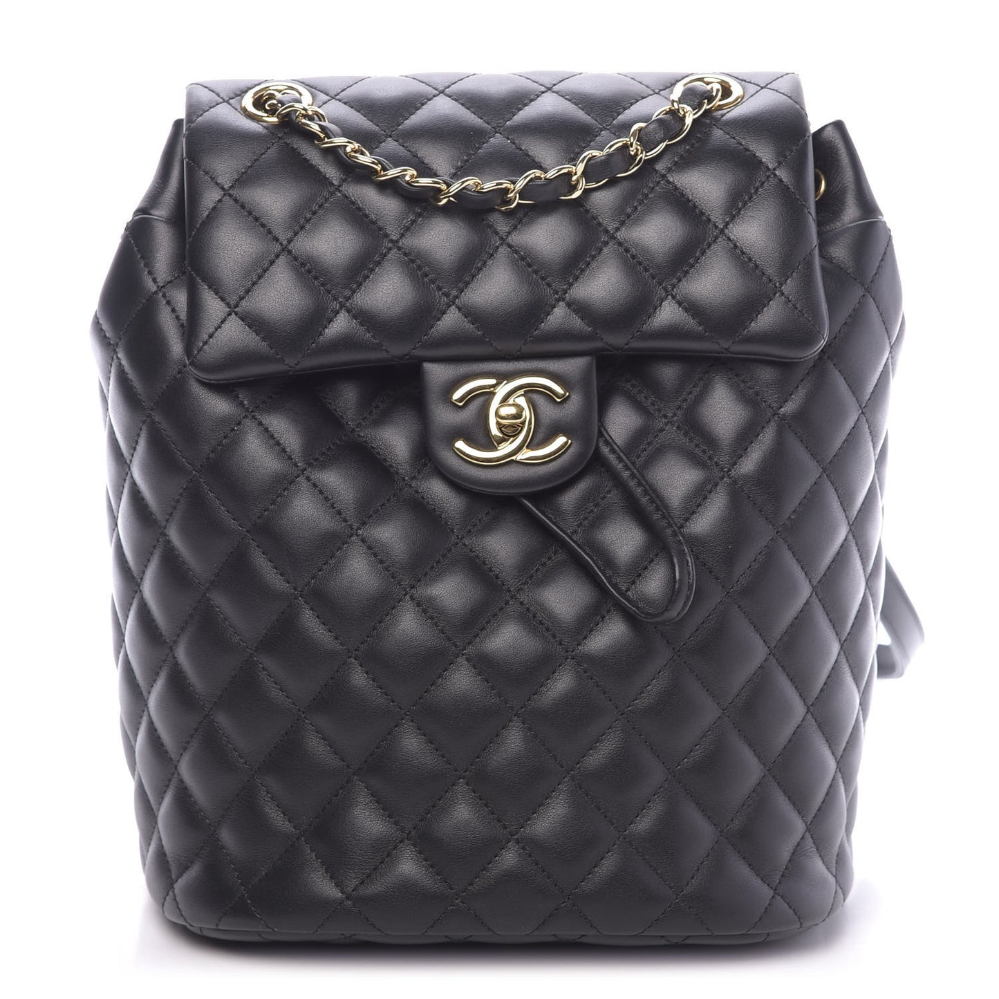 Calfskin Quilted Small Urban Spirit Backpack Black