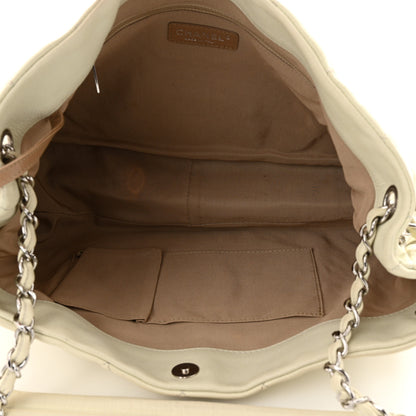 Chanel Caviar Quilted Expandable Zip Shoulder Bag White 6 of 12