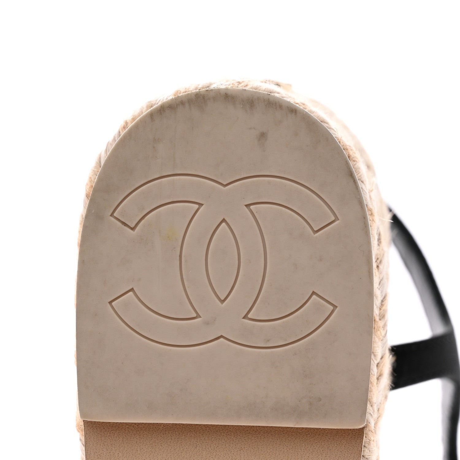 Chanel Satin Grosgrain CC Espadrilles Wedges 37 Black 12 of 13