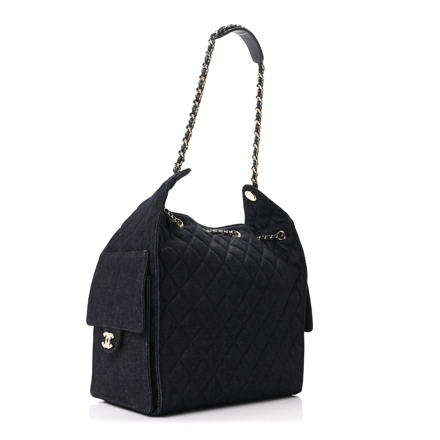 Chanel Denim Quilted Medium Chanel 25 Handbag Dark Blue 4 of 12