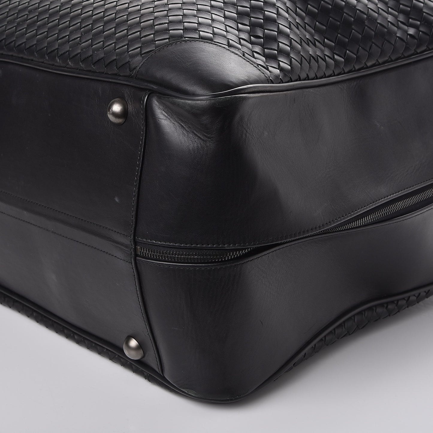 Nappa Intrecciato Luggage Travel Bag Nero Black