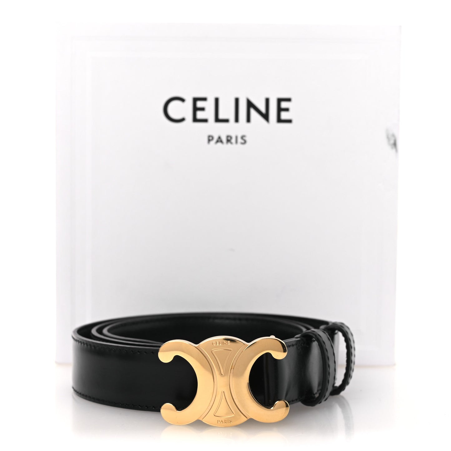 Box Calfskin Medium Triomphe Belt 80 32 Black