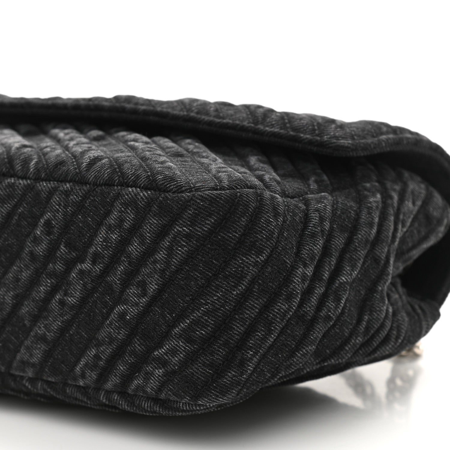 Balenciaga Destroyed Denim Jacquard Logo Matelasse M BB Round Shoulder Bag Black 8 of 8