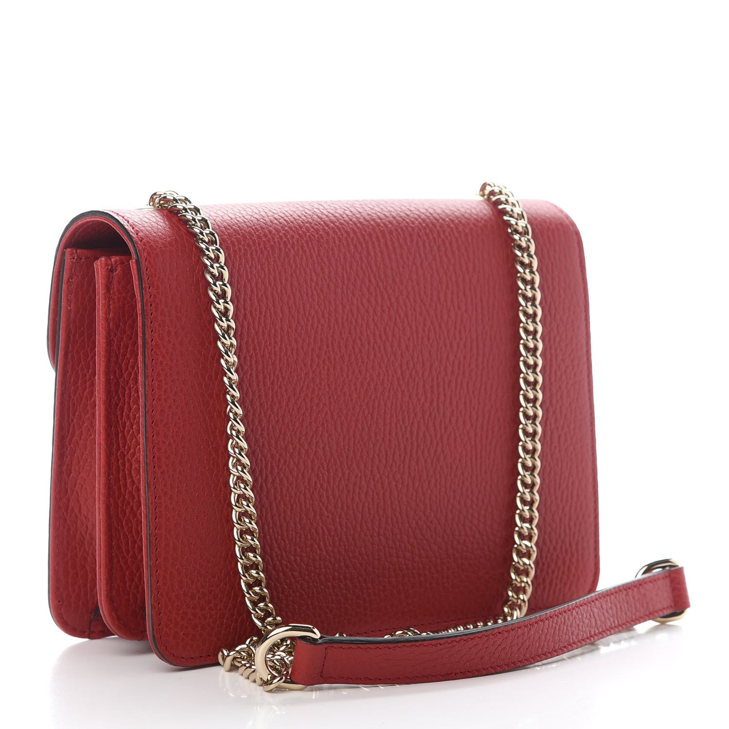 Gucci Dollar Calfskin Small Interlocking G Shoulder Bag Red 3 of 10