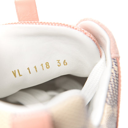 Louis Vuitton Suede Damier Azur Run Away Sneakers 36 Pink 8 of 8