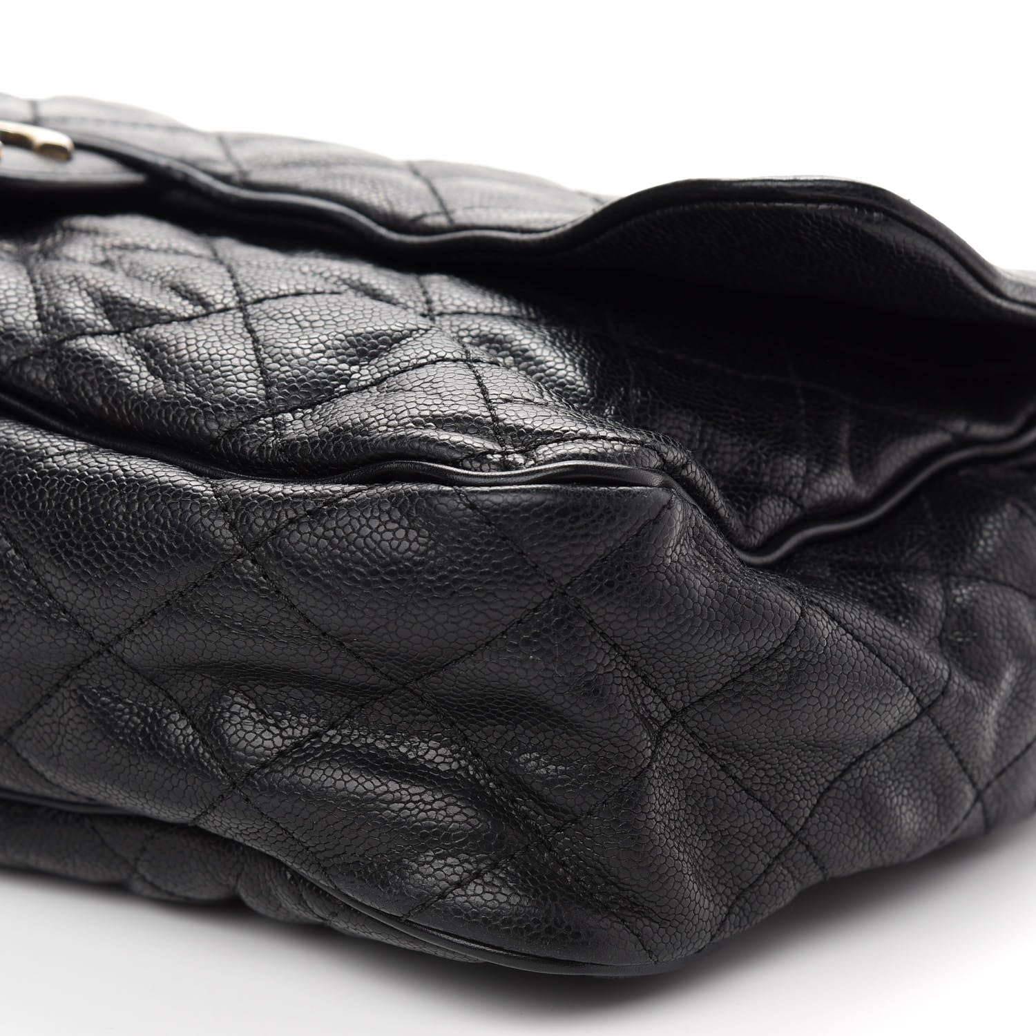 Chanel Crumpled Grained Calfskin Quilted Maxi Shiva Flap Black 9 of 9