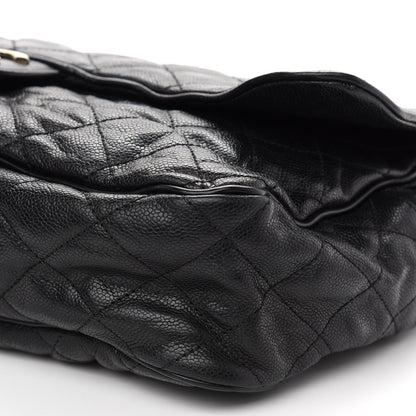 Chanel Crumpled Grained Calfskin Quilted Maxi Shiva Flap Black 9 of 9