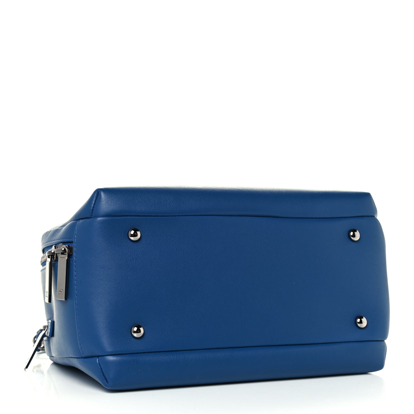 Calfskin Small Trendy CC Bowling Bag Blue