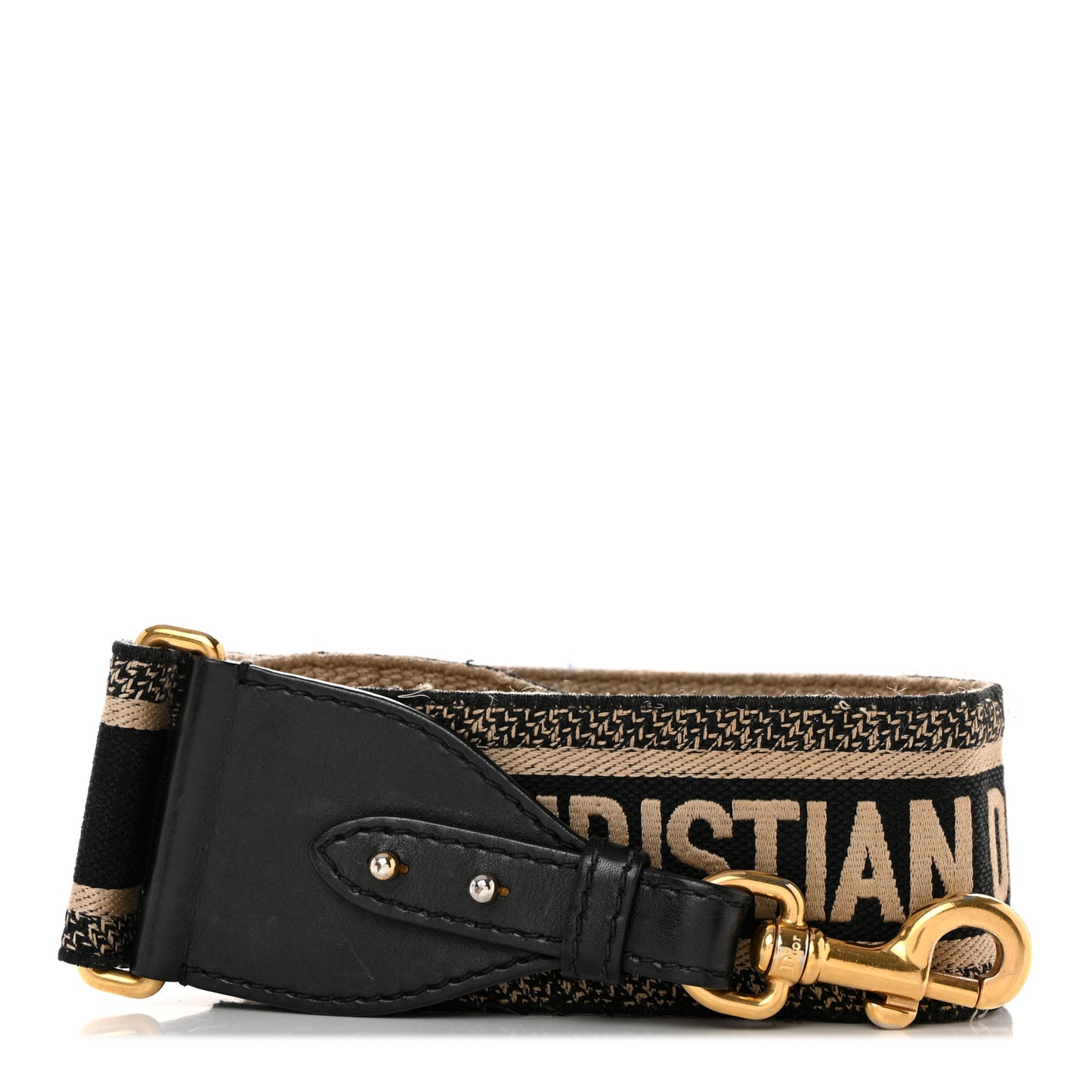 Canvas Embroidered Shoulder Strap Black