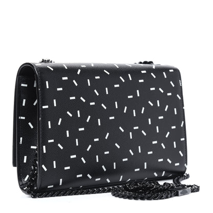 Saint Laurent Grain De Poudre Small Monogram Kate Satchel Black White 3 of 11