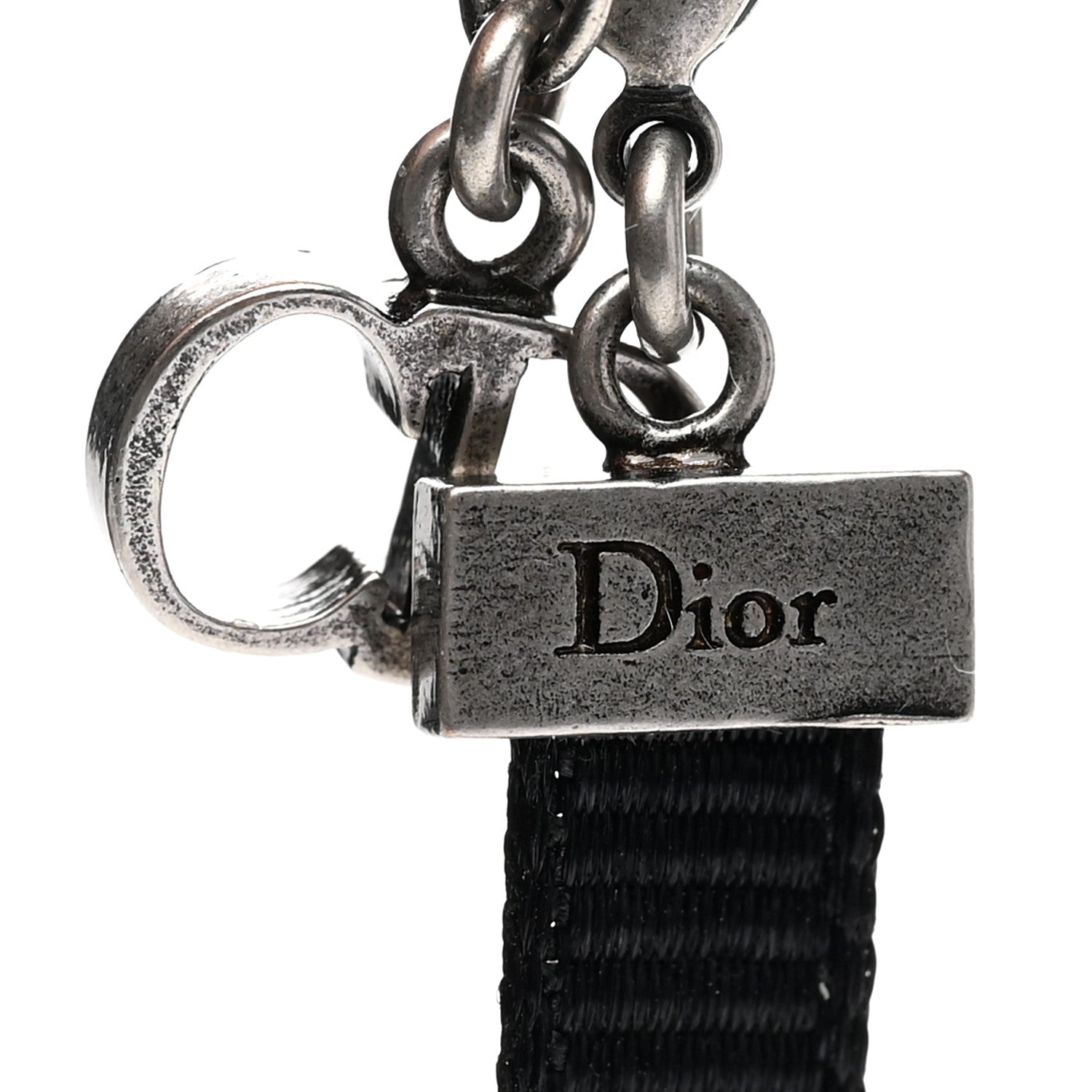 Christian Dior Grosgrain Ribbon Dior Logo Choker Necklace Black 5 of 5