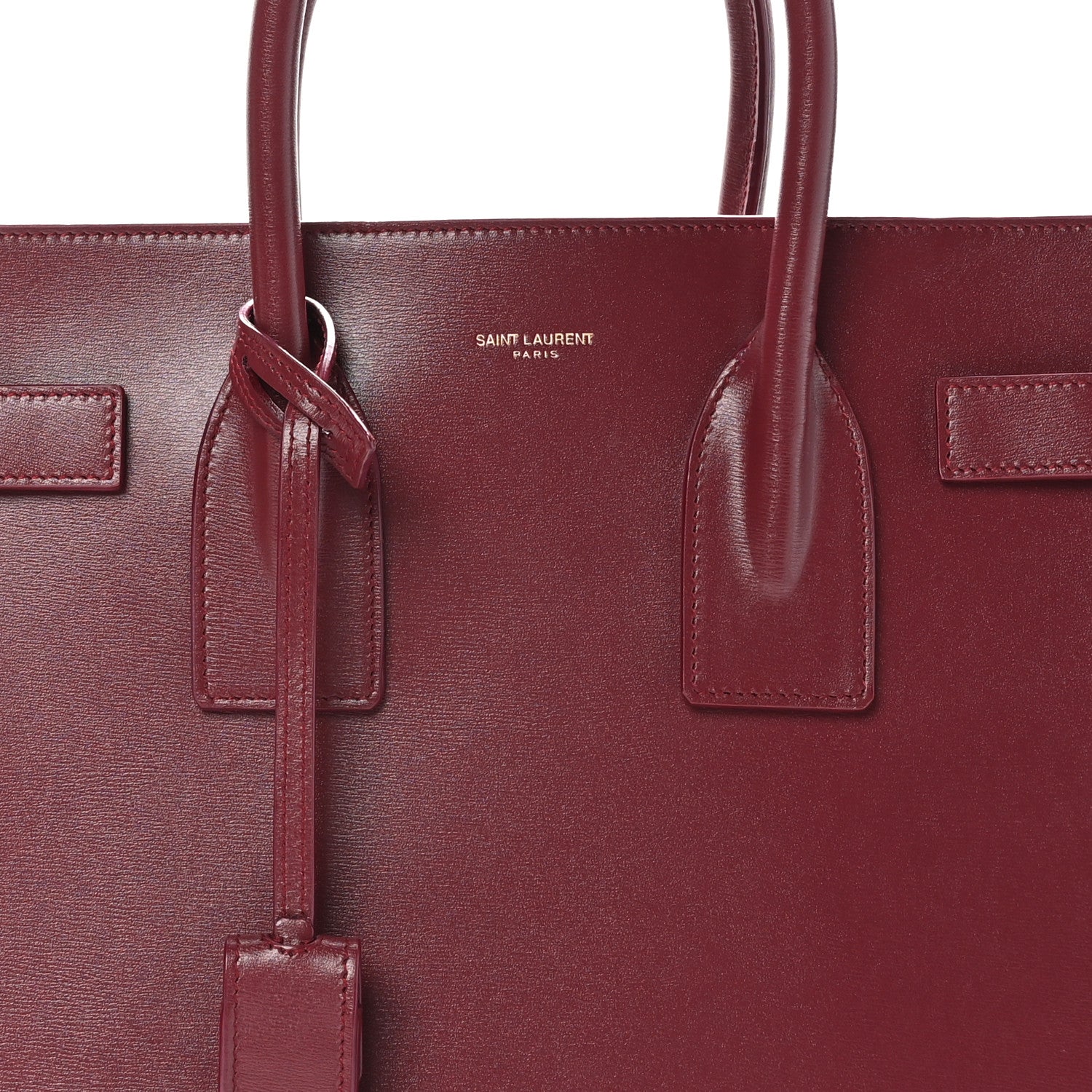 Saint Laurent Calfskin Sac De Jour Burgundy 9 of 11