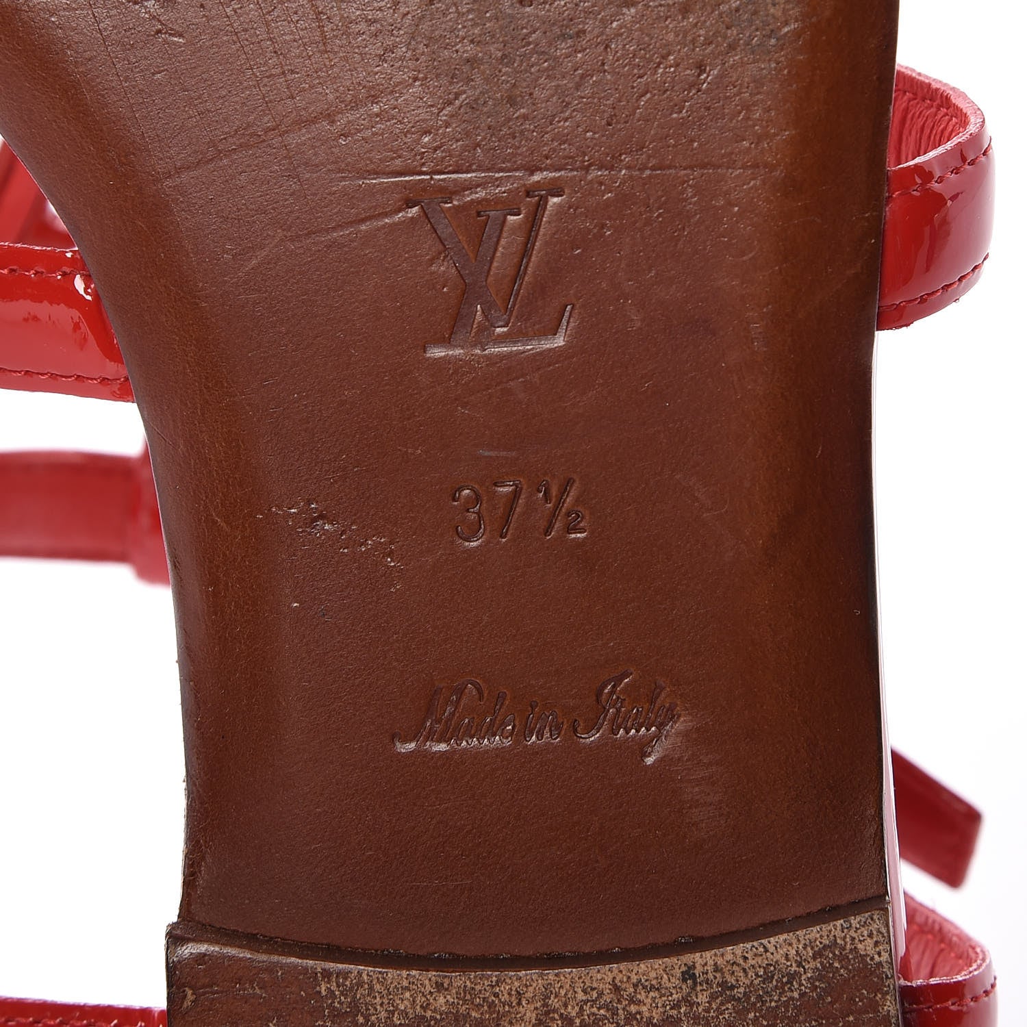 Louis Vuitton Patent Paradiso Flat Sandals 37.5 Rouge 9 of 13