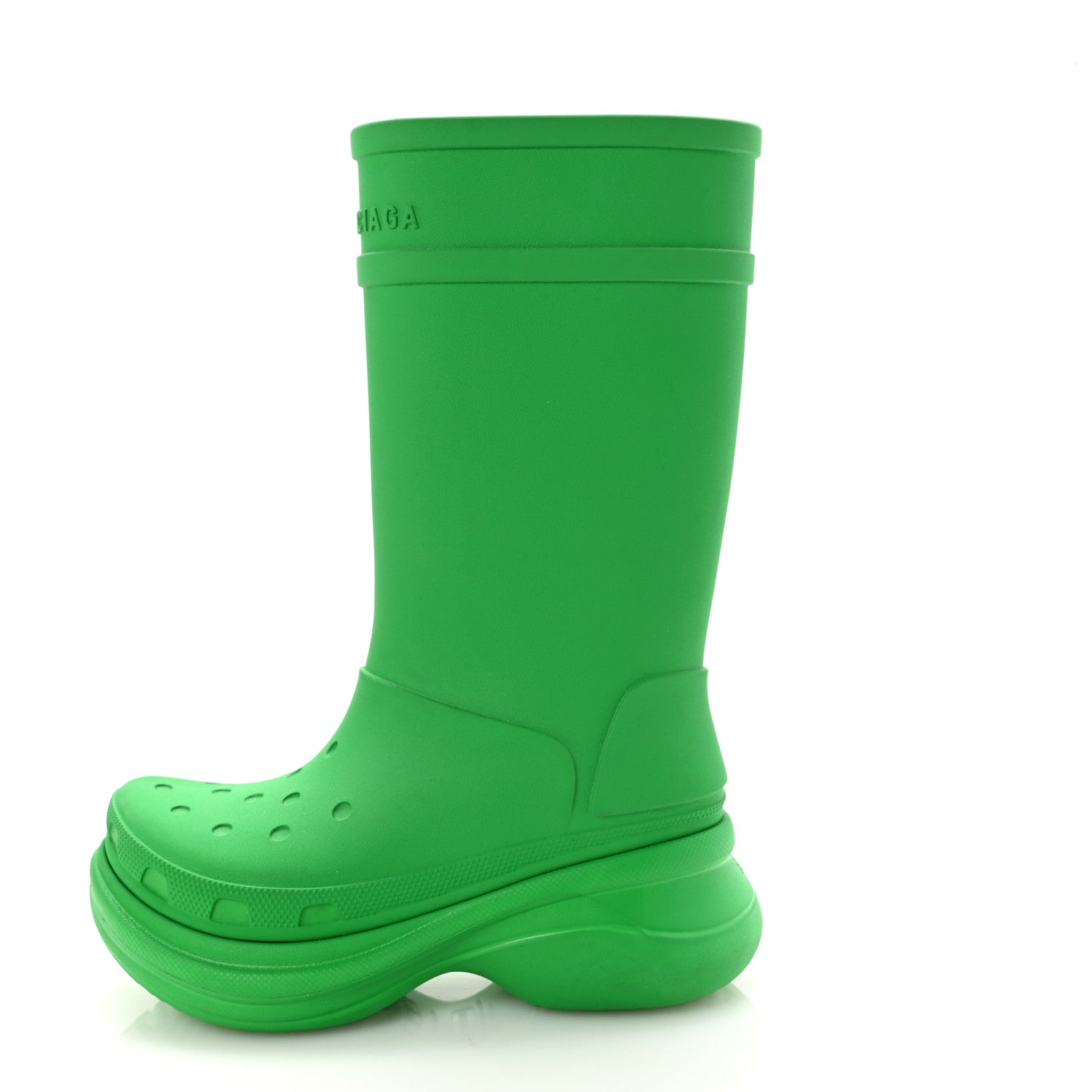Balenciaga X CROCS Rubber Womens Rain Boots 37 Grass Green 1 of 8