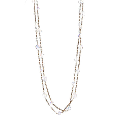 Chanel Crystal Bead Long Necklace Gold 1 of 6