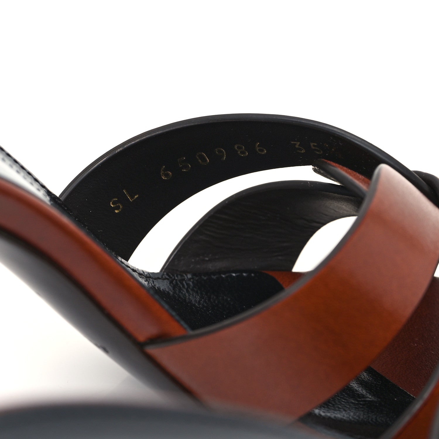 Saint Laurent Calfskin Tribute 85 Slide Sandals 35.5 New Papaya 9 of 10