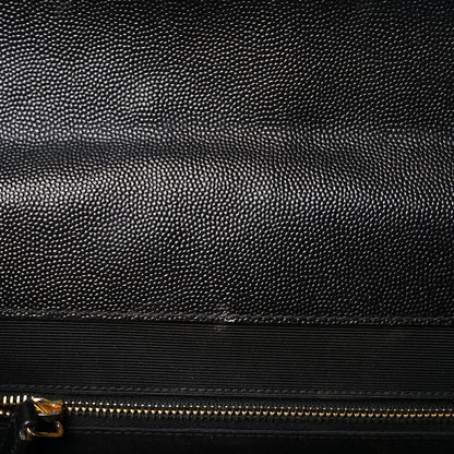 Saint Laurent Grain De Poudre Matelasse Chevron Large Monogram Satchel Black 10 of 10
