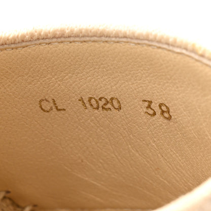 Christian Dior Canvas Embroidered Granville Ankle Tie Espadrille Wedges 38 Cream 8 of 11
