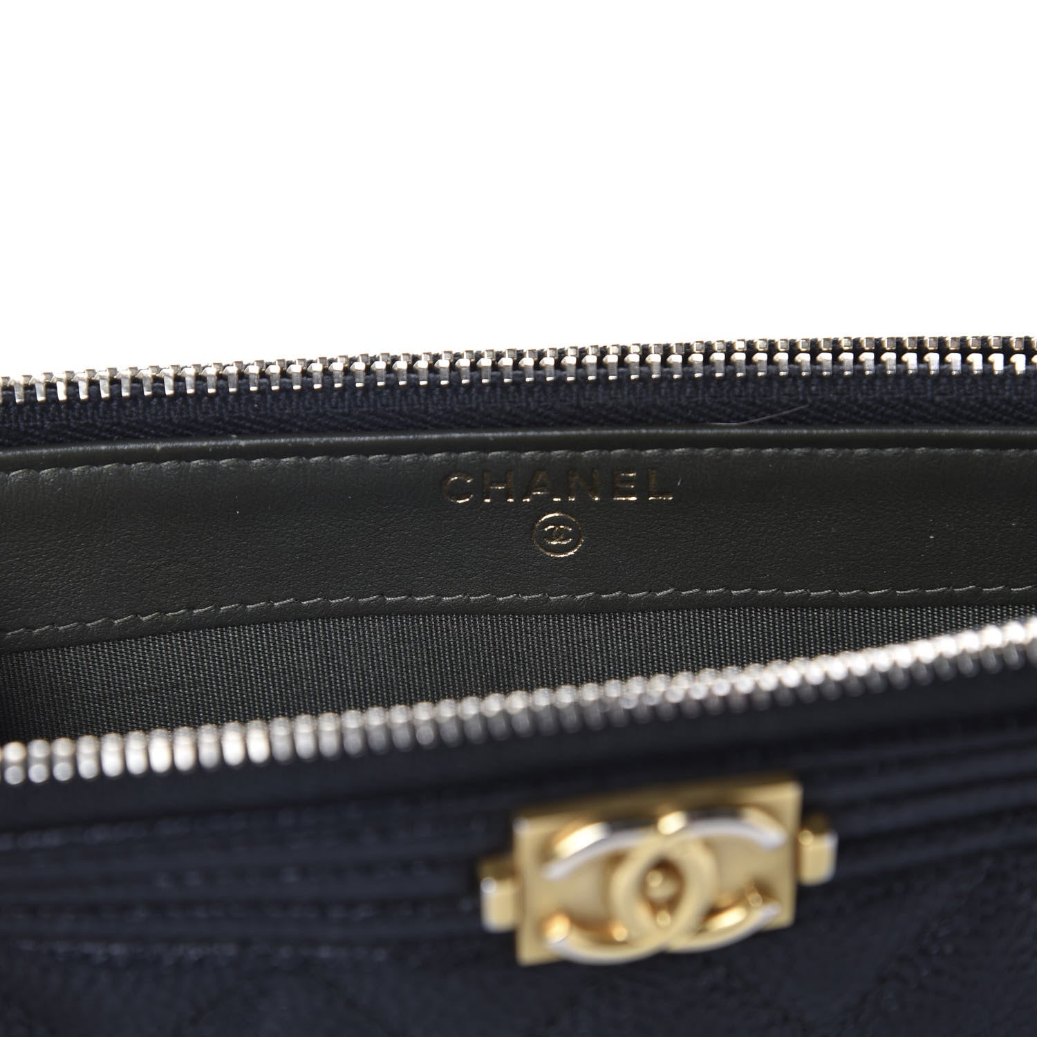 Chanel Caviar Quilted Small Boy Clutch With Chain Black 7 of 11