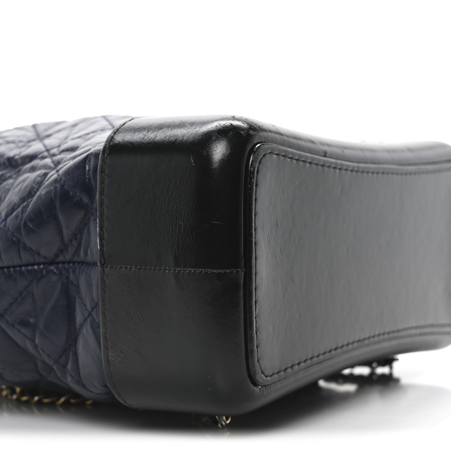 Chanel Aged Calfskin Quilted Small Gabrielle Backpack Blue Black 9 of 10