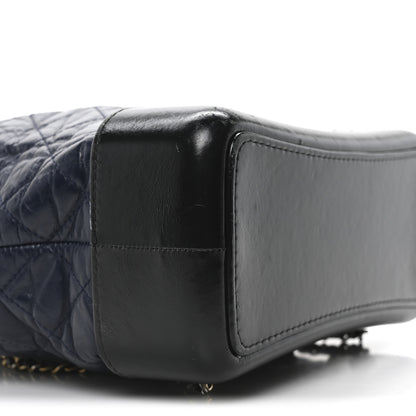 Chanel Aged Calfskin Quilted Small Gabrielle Backpack Blue Black 9 of 10