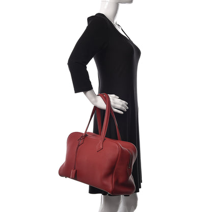 Hermes Taurillon Clemence Victoria II 35 Rouge Garance 2 of 13
