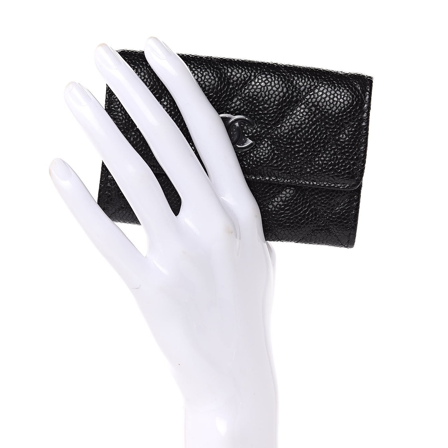 Caviar Quilted Flap Card Holder So Black