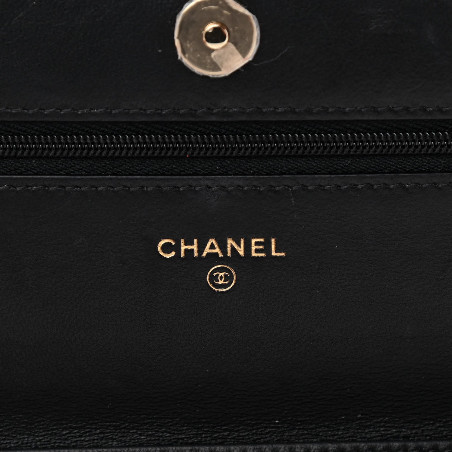 Chanel Lambskin Quilted Wallet On Chain WOC White Black 6 of 17