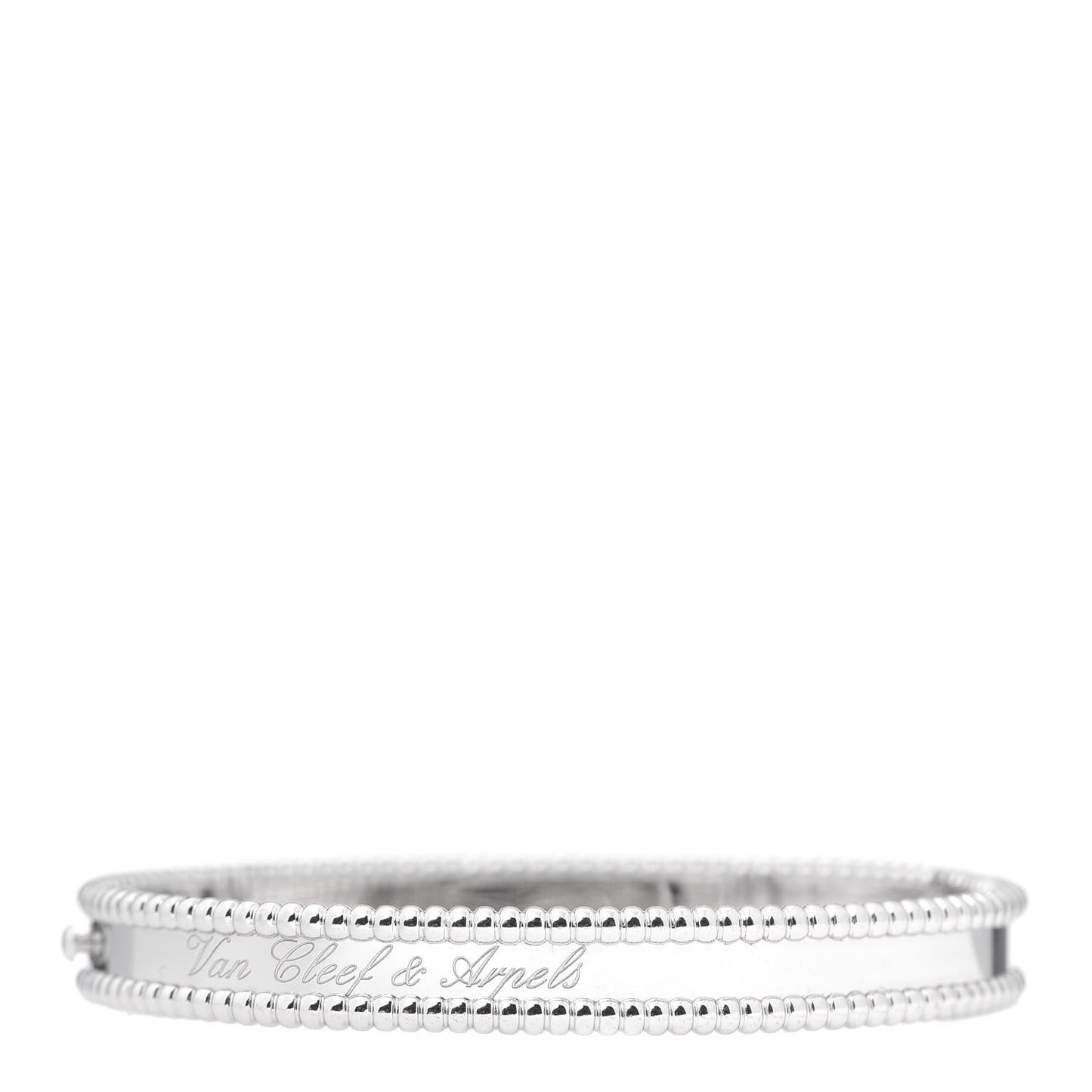 18K White Gold Perlee Signature Bangle Bracelet M