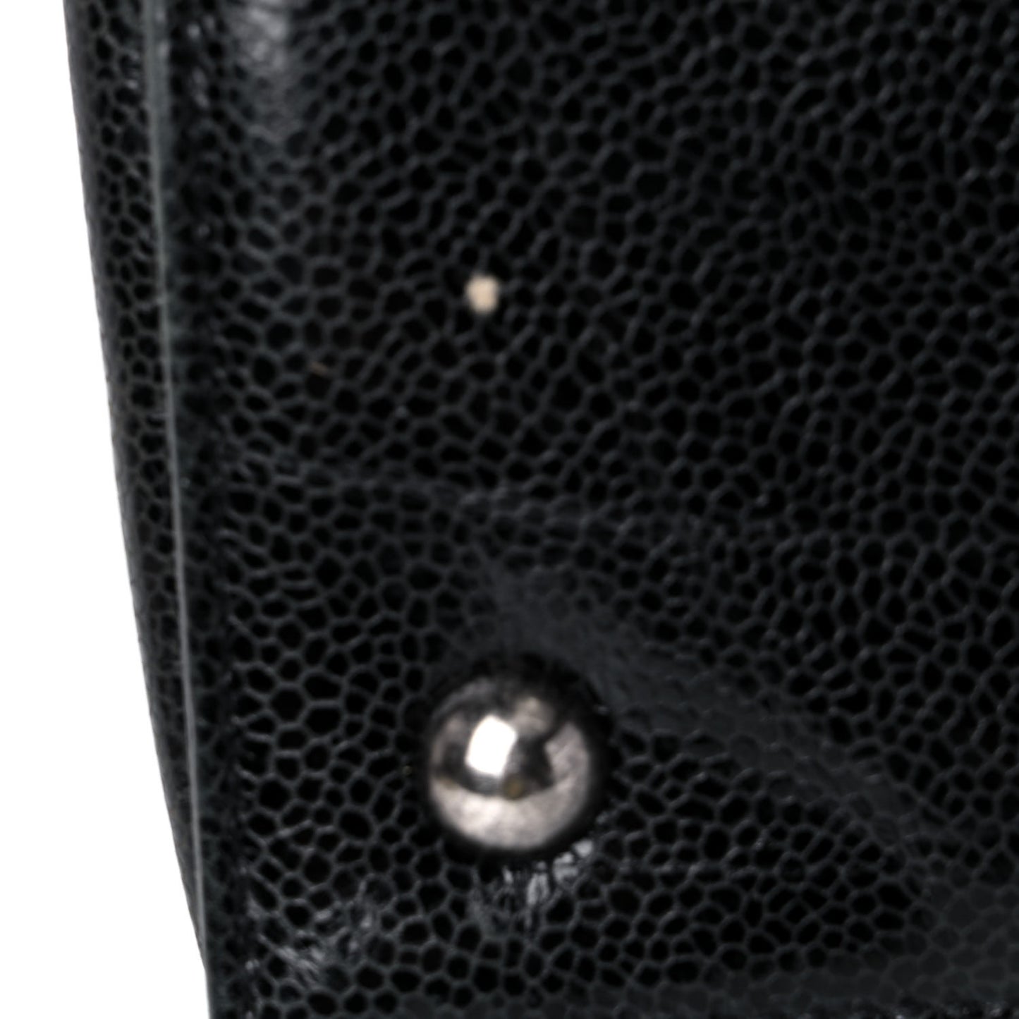 Crumpled Grained Calfskin Quilted CC Crave Tote Black