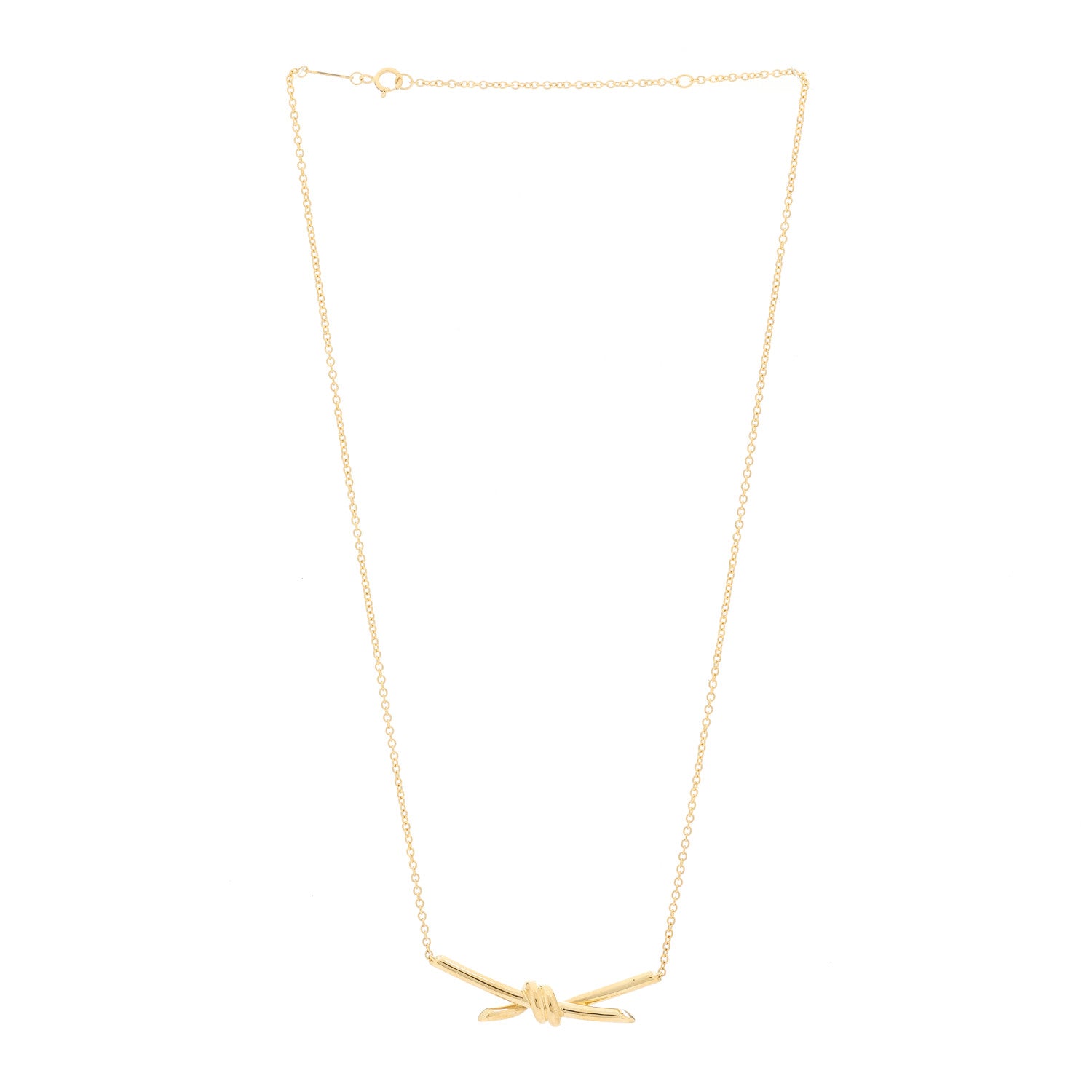 Tiffany 18K Yellow Gold Knot Necklace 3 of 6