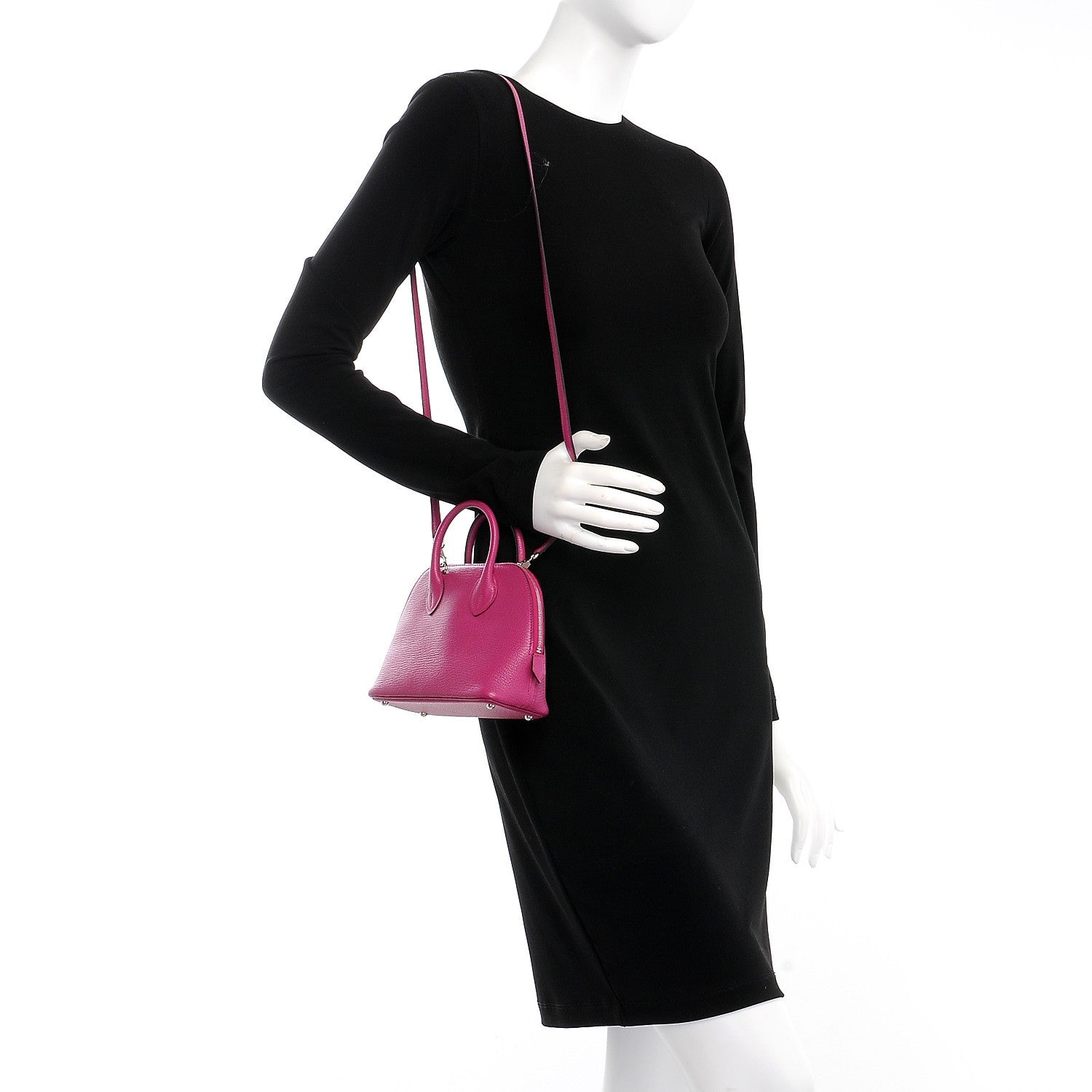 Hermes Chevre Mysore Mini 1923 Bolide Rose Pourpre 2 of 10