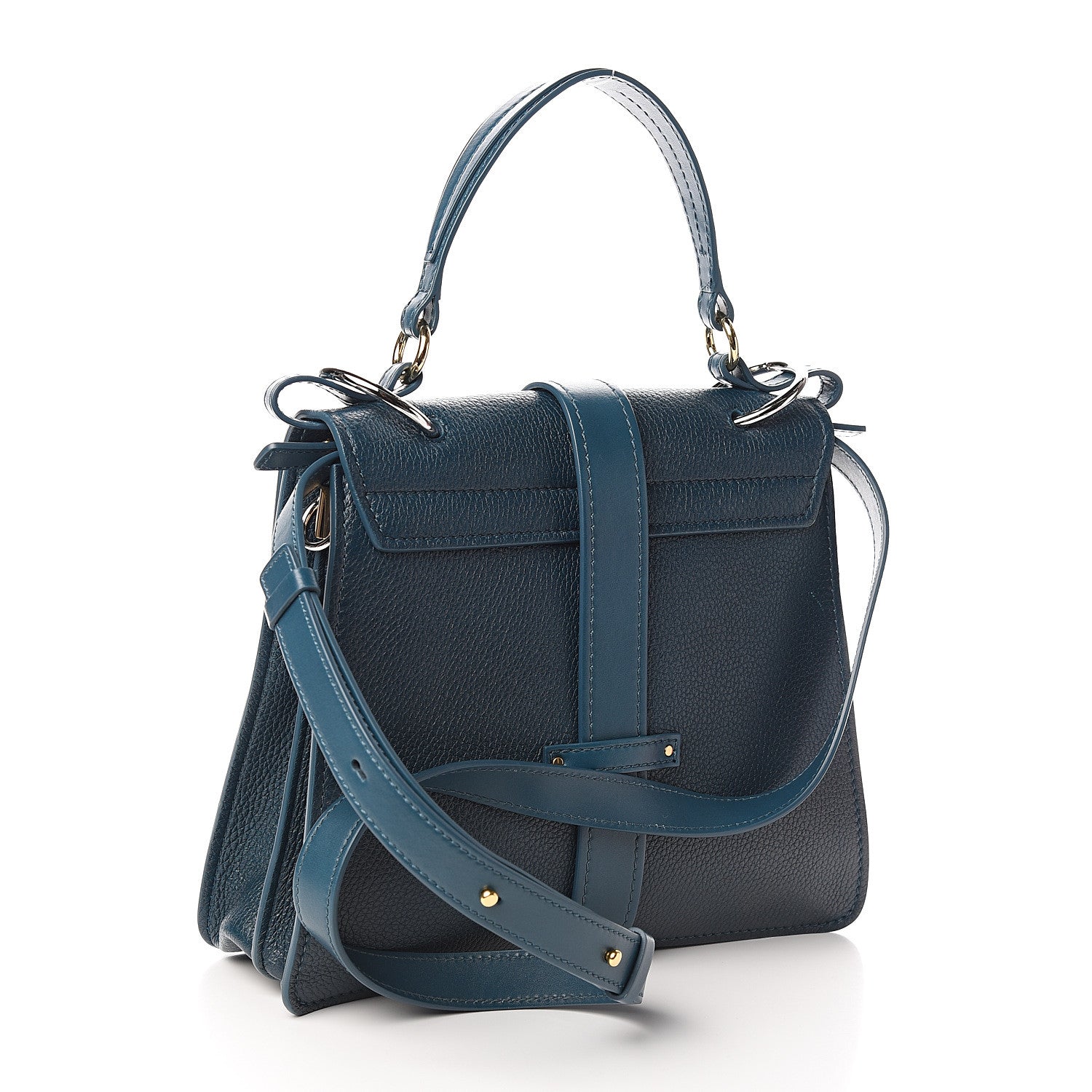 Chloe Grained Calfskin Medium Aby Day Shoulder Bag Navy Ink 2 of 13